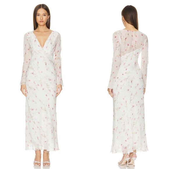 LoveShackFancy Dalila Dainty Azalea Pink Floral Long Sleeve Maxi Dress Size 2 - Picture 1 of 9